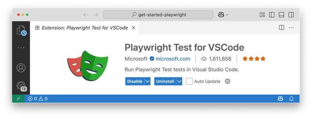 install playwright extension